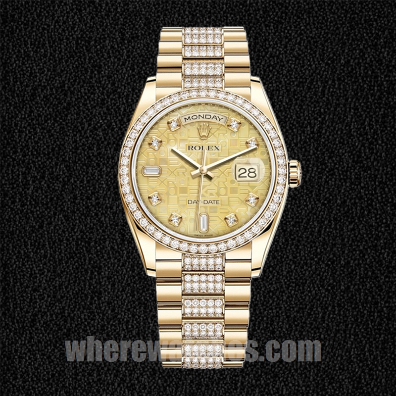 Rolex Day-Date m118348-0090 36mm Pour des hommes Cadran Jubilé Champagne Président Bracelet – Image 2
