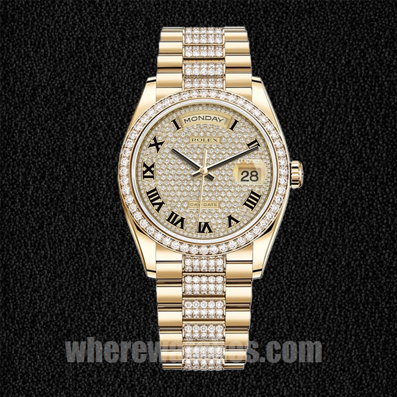 Rolex Day-Date Pour des hommes m118348-0013 36mm Regardez Ton d'or – Image 2