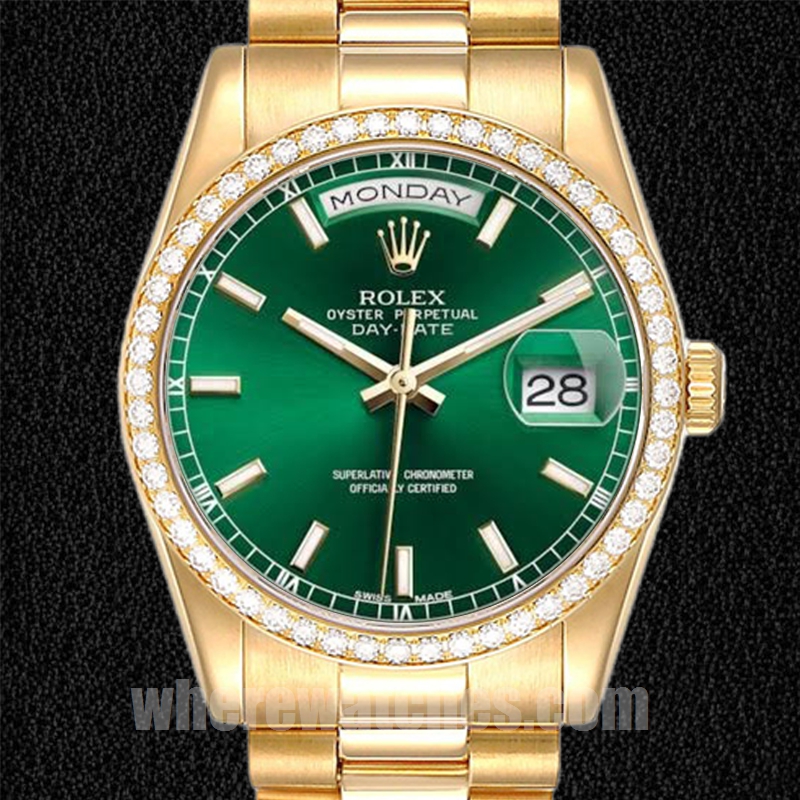Rolex Day-Date 36mm Pour des hommes m118348-0225 Ton d'or Regardez