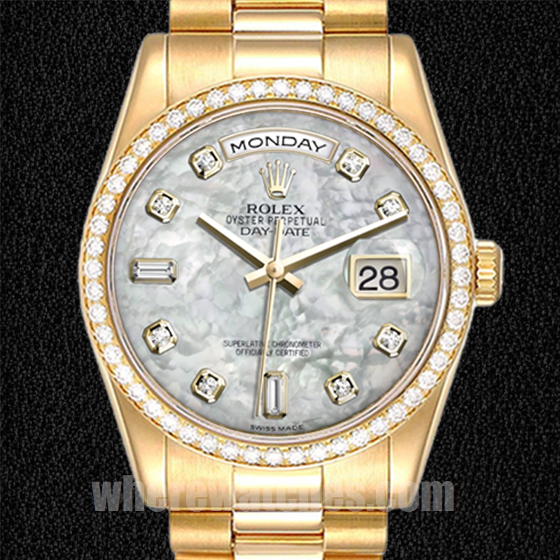 Rolex Day-Date m118348-0100 Pour des hommes 36mm Regardez Cadran en nacre