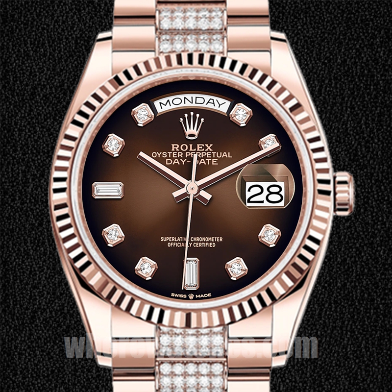 Rolex Day-Date 36mm m128235-0038 Pour des hommes Cadran marron