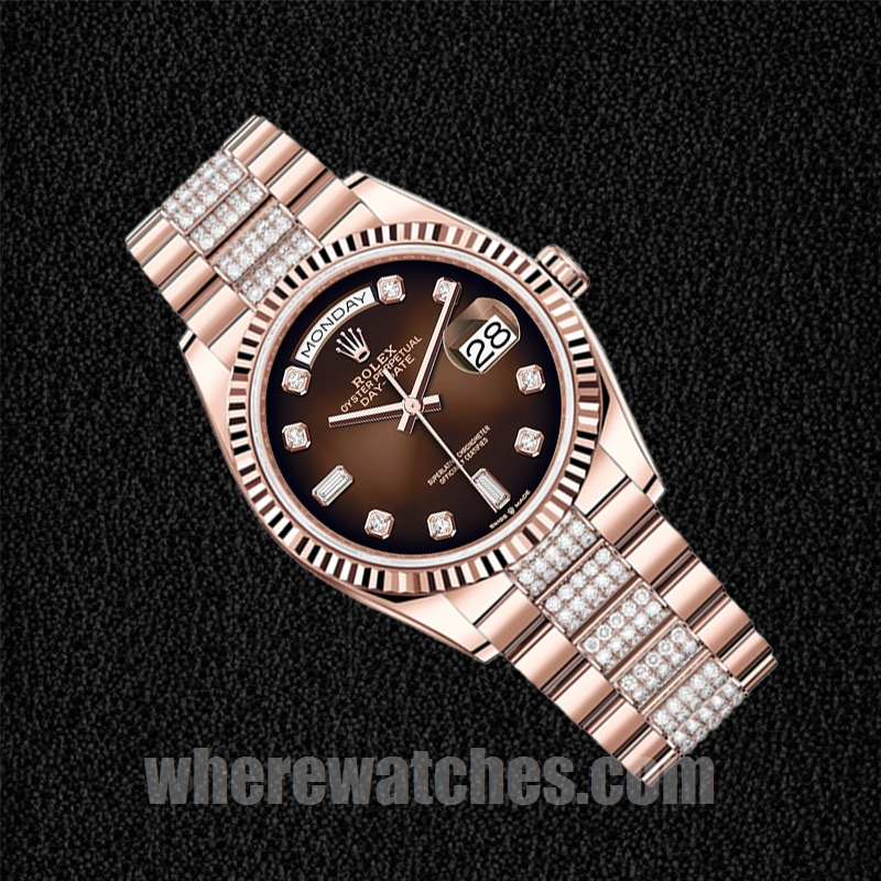 Rolex Day-Date 36mm m128235-0038 Pour des hommes Cadran marron – Image 3