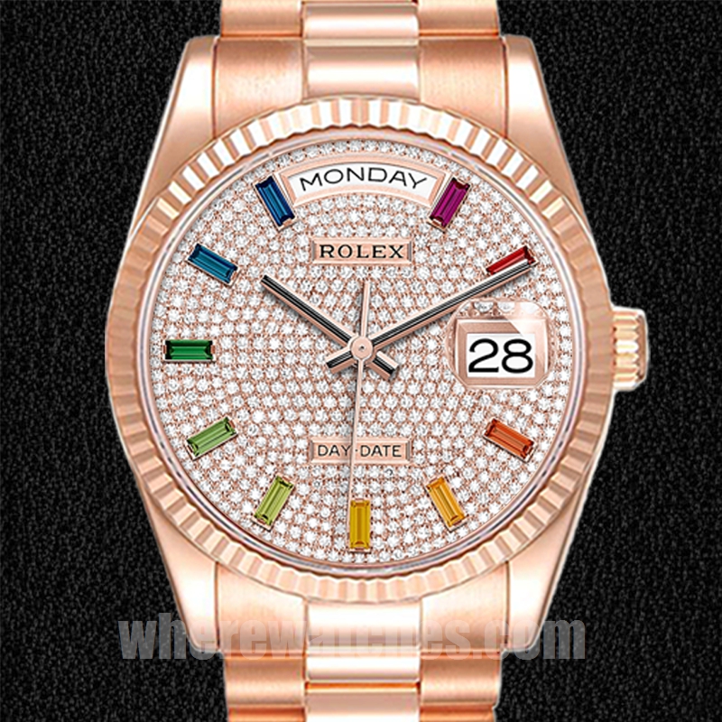 Rolex Day-Date 36mm Pour des hommes m128235-0039 Doré rose