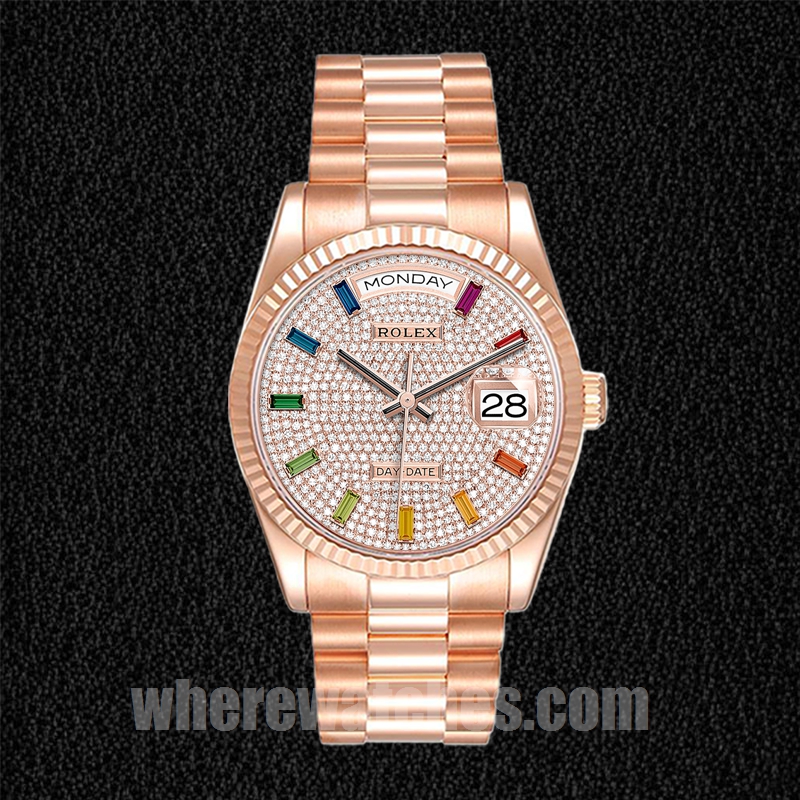 Rolex Day-Date 36mm Pour des hommes m128235-0039 Doré rose – Image 2