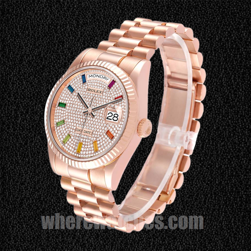 Rolex Day-Date 36mm Pour des hommes m128235-0039 Doré rose – Image 3