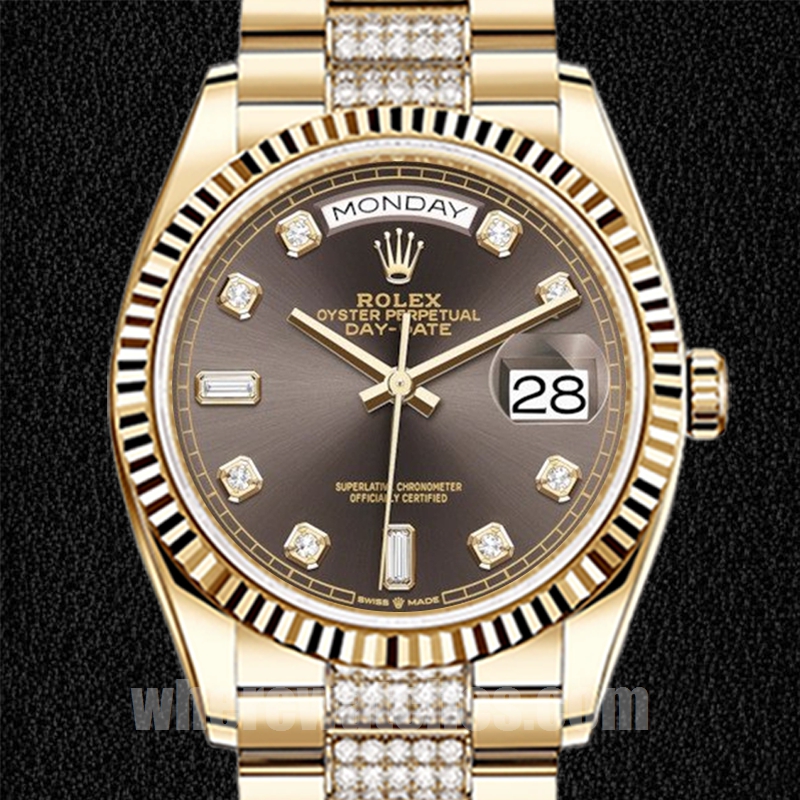 Rolex Day-Date Pour des hommes m128238-0024 36mm Cadran marron Ton d'or
