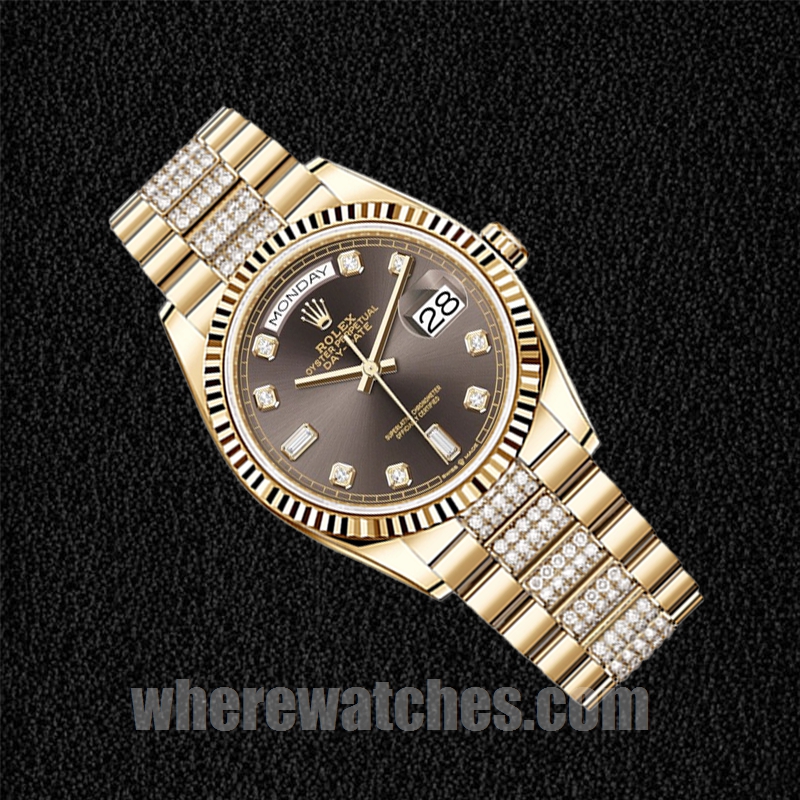 Rolex Day-Date Pour des hommes m128238-0024 36mm Cadran marron Ton d'or – Image 3