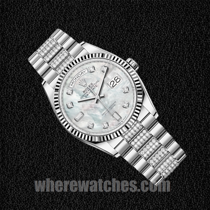 Rolex Day-Date 36mm m128239-0026 Pour des hommes Argenté Regardez – Image 3