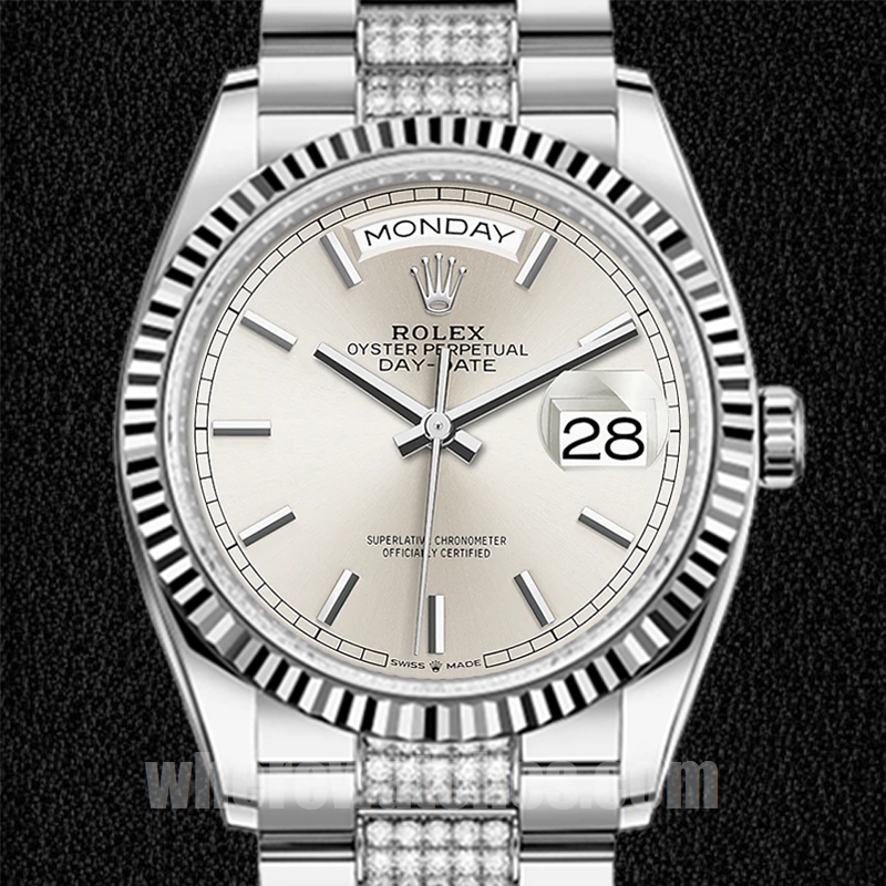 Rolex Day-Date 36mm m128239-0025 Pour des hommes Regardez Argenté