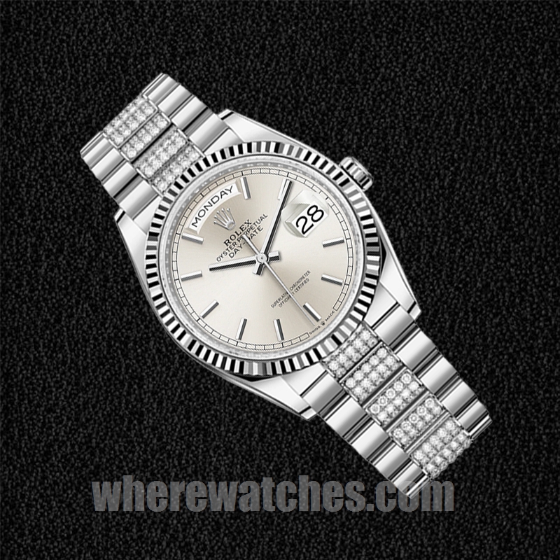 Rolex Day-Date 36mm m128239-0025 Pour des hommes Regardez Argenté – Image 3