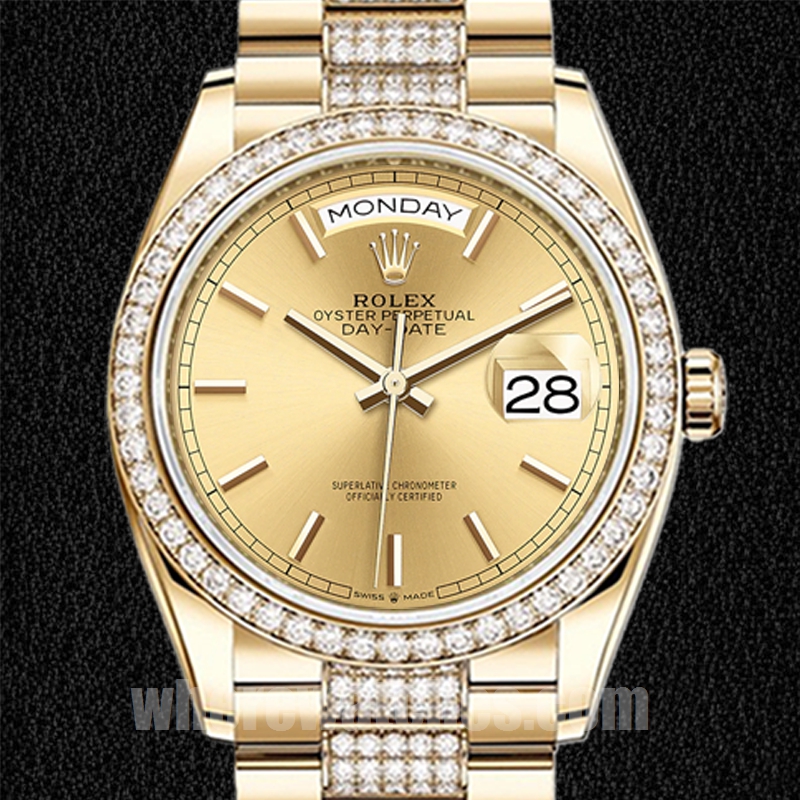 Rolex Day-Date m128348rbr-0027 36mm Pour des hommes Cadran Champagne Président Bracelet
