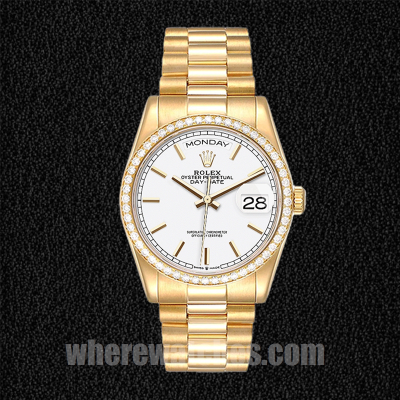 Rolex Day-Date Pour des hommes 36mm m128348rbr-0047 Regardez Ton d'or – Image 2