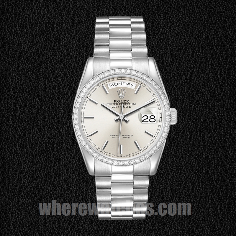 Rolex Day-Date Pour des hommes 36mm m128349rbr-0001 Cadran argenté – Image 2