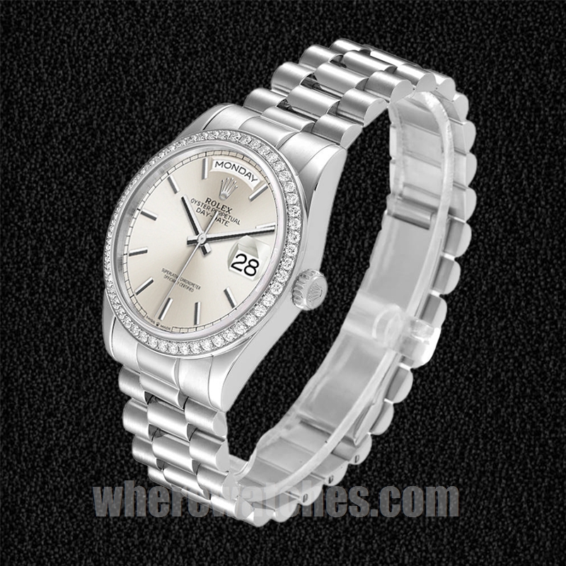 Rolex Day-Date Pour des hommes 36mm m128349rbr-0001 Cadran argenté – Image 3