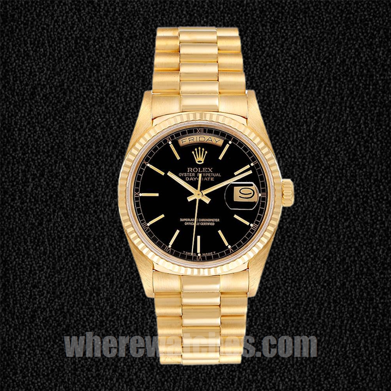 Rolex Day-Date Pour des hommes 36mm 18038 Automatique Cadran noir – Image 2