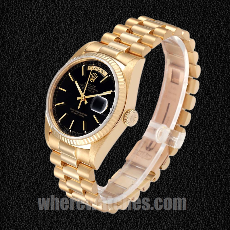 Rolex Day-Date Pour des hommes 36mm 18038 Automatique Cadran noir – Image 3