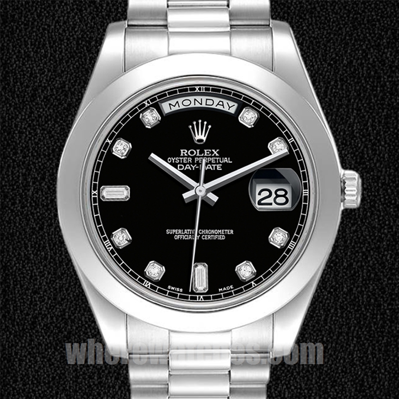 Rolex Day-Date 41mm 218206 Pour des hommes Cadran noir