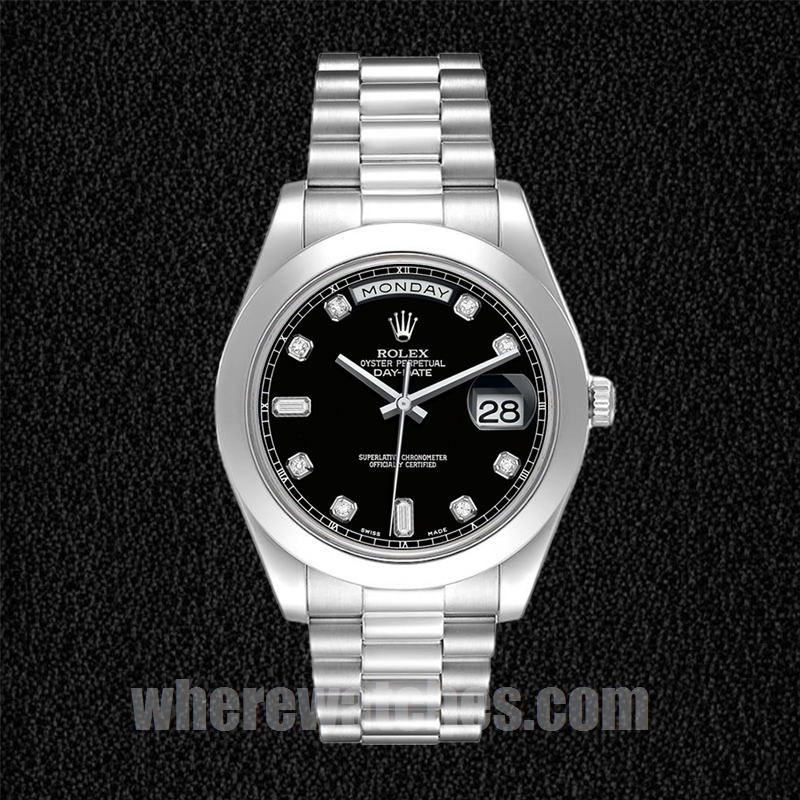 Rolex Day-Date 41mm 218206 Pour des hommes Cadran noir – Image 2
