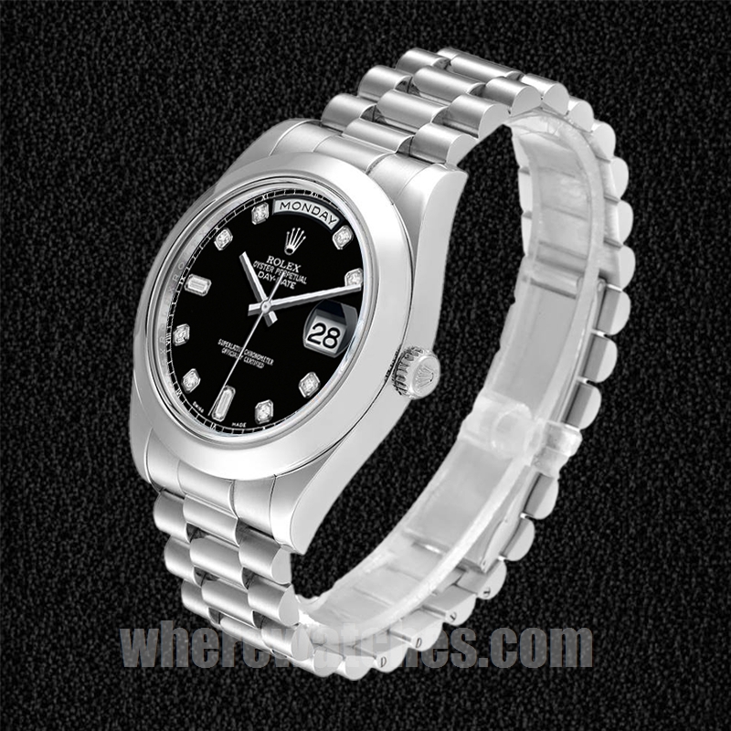 Rolex Day-Date 41mm 218206 Pour des hommes Cadran noir – Image 3