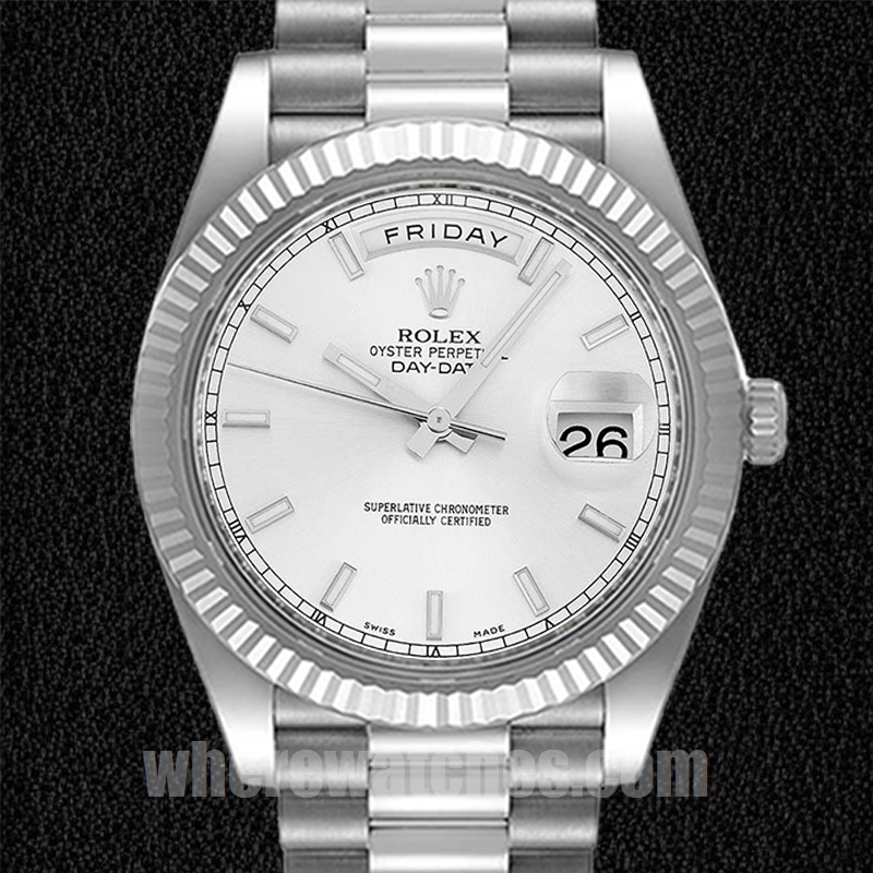 Rolex Day-Date 41mm Pour des hommes 218239 Argenté Automatique