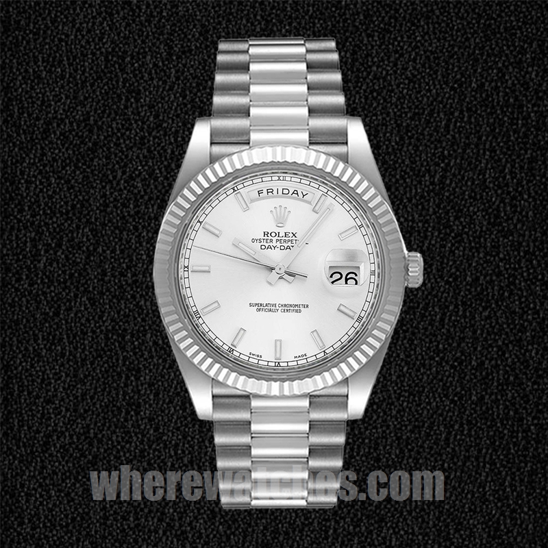 Rolex Day-Date 41mm Pour des hommes 218239 Argenté Automatique – Image 2