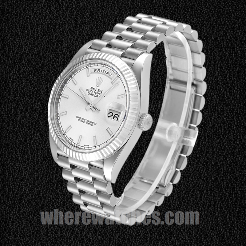 Rolex Day-Date 41mm Pour des hommes 218239 Argenté Automatique – Image 3