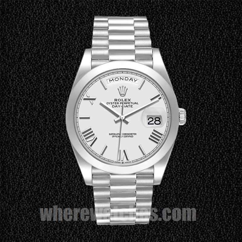 Rolex Day-Date 40mm m228206-0028 Pour des hommes Argenté Automatique – Image 2