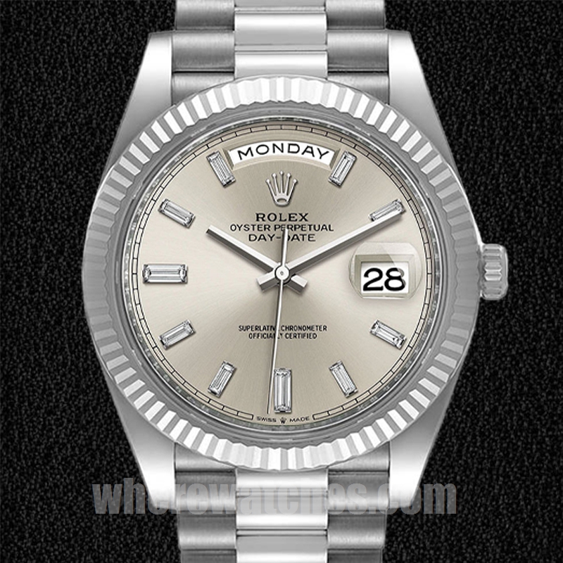 Rolex Day-Date m228236-0002 Pour des hommes 41mm Cadran argenté