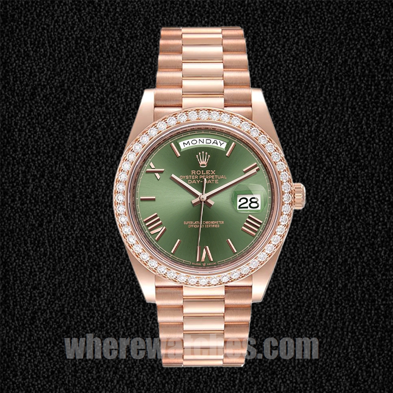 Rolex Day-Date m228345rbr-0011 41mm Pour des hommes Cadran vert Regardez – Image 2
