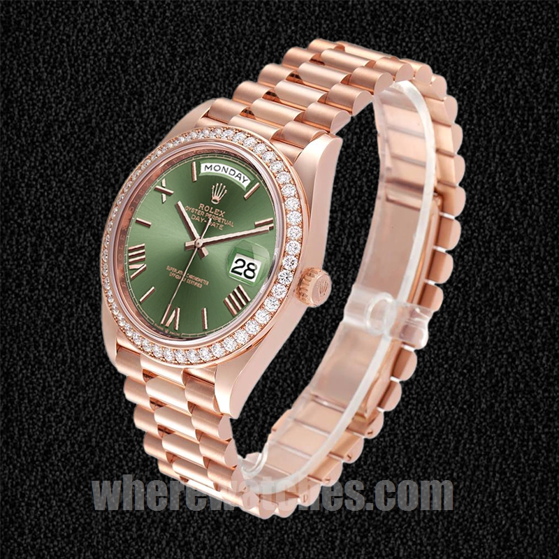 Rolex Day-Date m228345rbr-0011 41mm Pour des hommes Cadran vert Regardez – Image 3