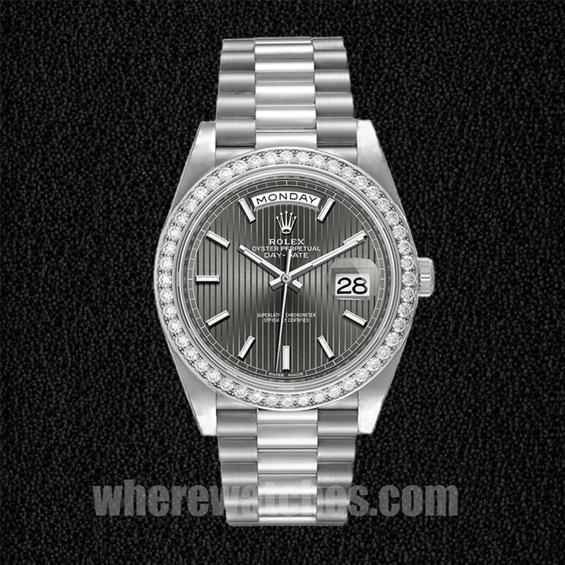 Rolex Day-Date 41mm 228349RBR-0008 Pour des hommes Argenté – Image 2