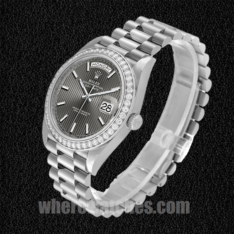 Rolex Day-Date 41mm 228349RBR-0008 Pour des hommes Argenté – Image 3