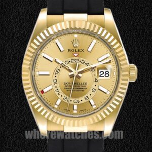 Rolex Sky-Dweller Pour des hommes m326238-0007 42mm Ton d'or Élastique
