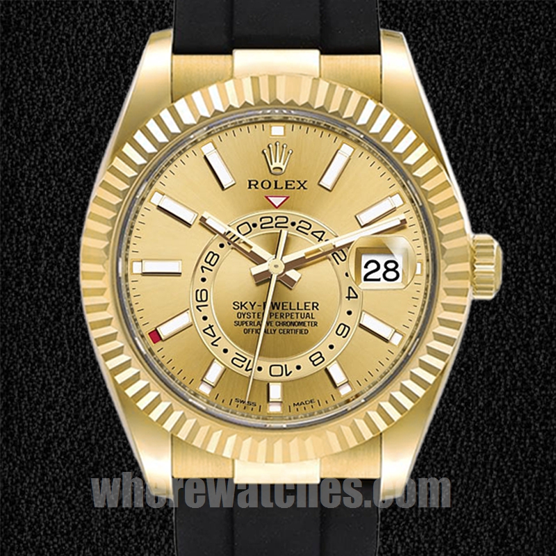 Rolex Sky-Dweller Pour des hommes m326238-0007 42mm Ton d'or Élastique