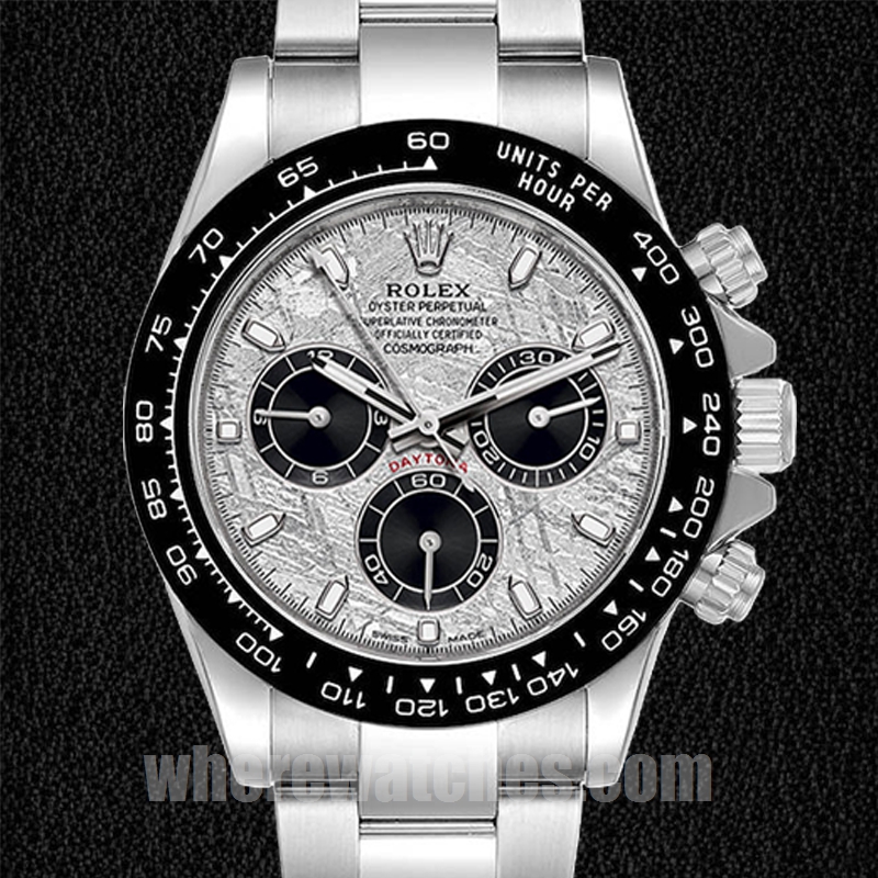 Rolex Daytona 116500 Pour des hommes 40mm Cadran Météorite Argenté