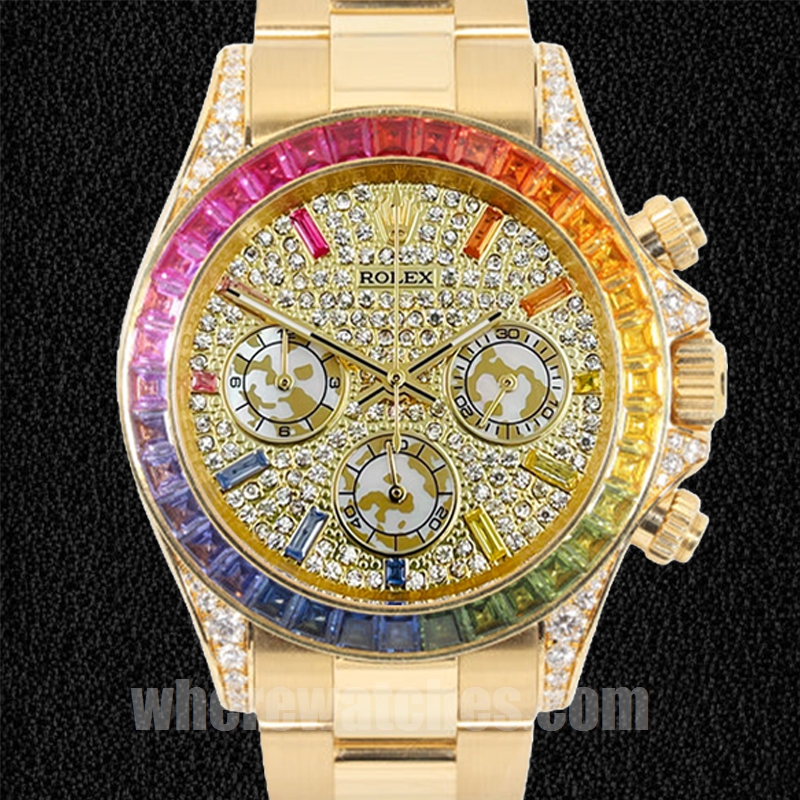 Rolex Daytona 40mm Pour des hommes 116598RBOW Ton d'or Automatique