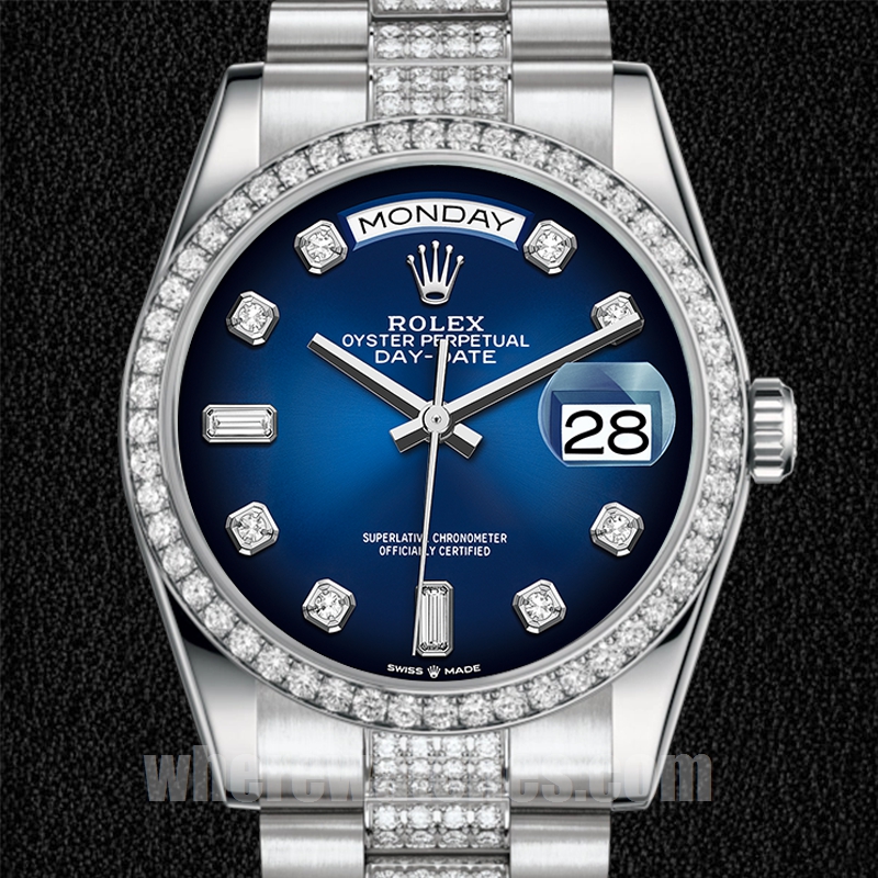 Rolex Day-Date 128349 Pour des hommes 36mm Argenté