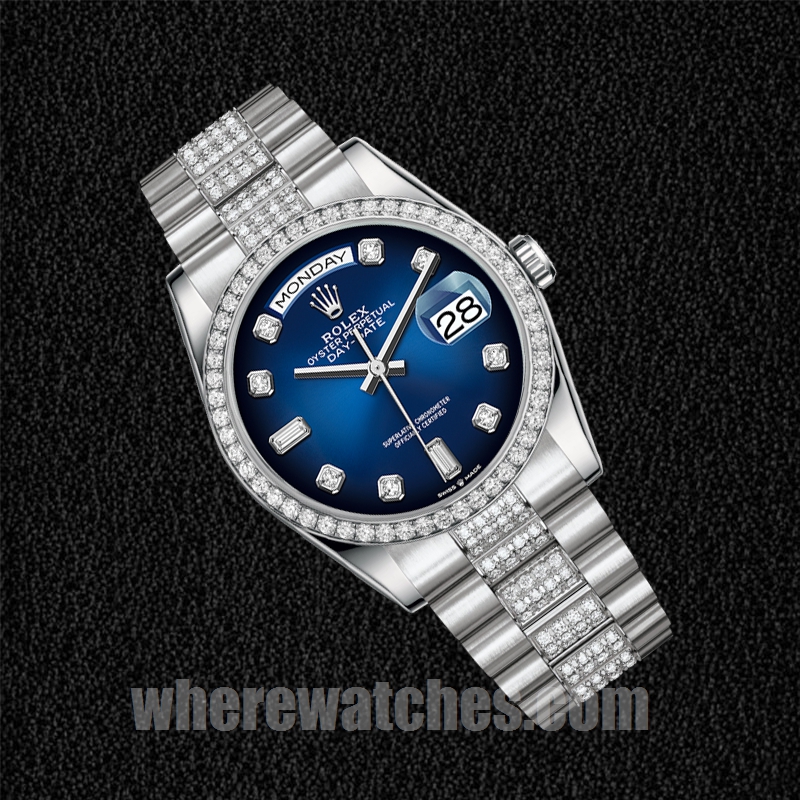 Rolex Day-Date 128349 Pour des hommes 36mm Argenté – Image 3