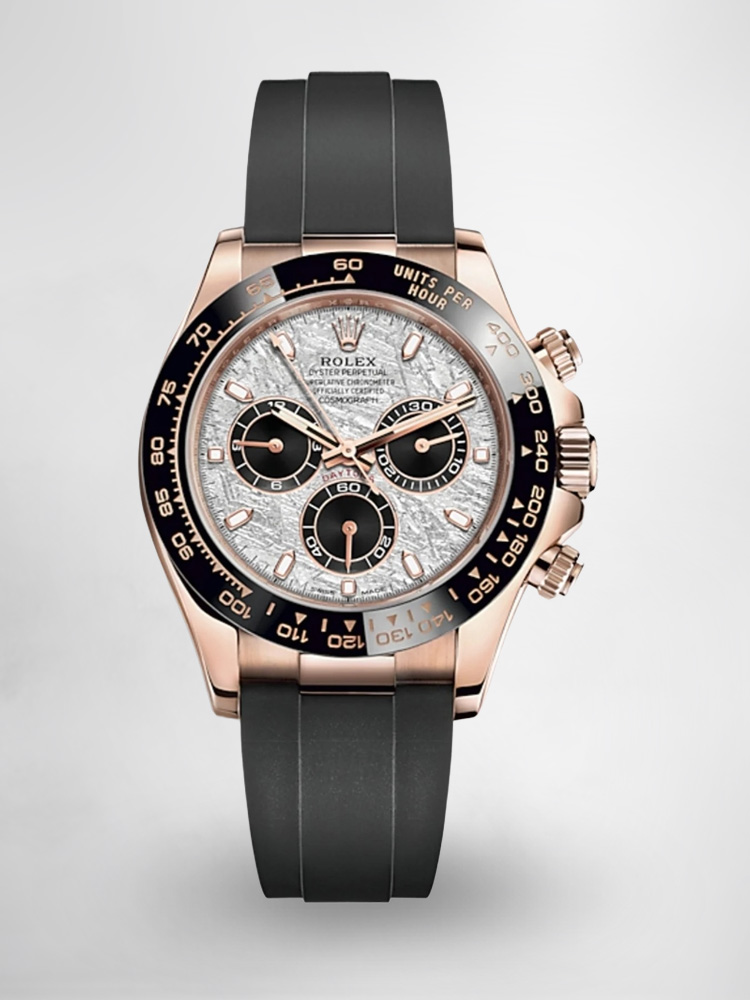 Montre Rolex Daytona Réplique 116515LN Cadran Météorite Oysterflex Or Rose