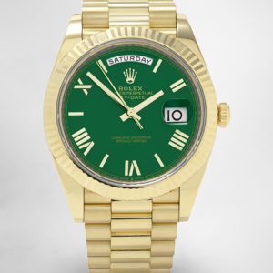 Montre Rolex Day-Date Réplique 228238 Romaine Verte Or Jaune