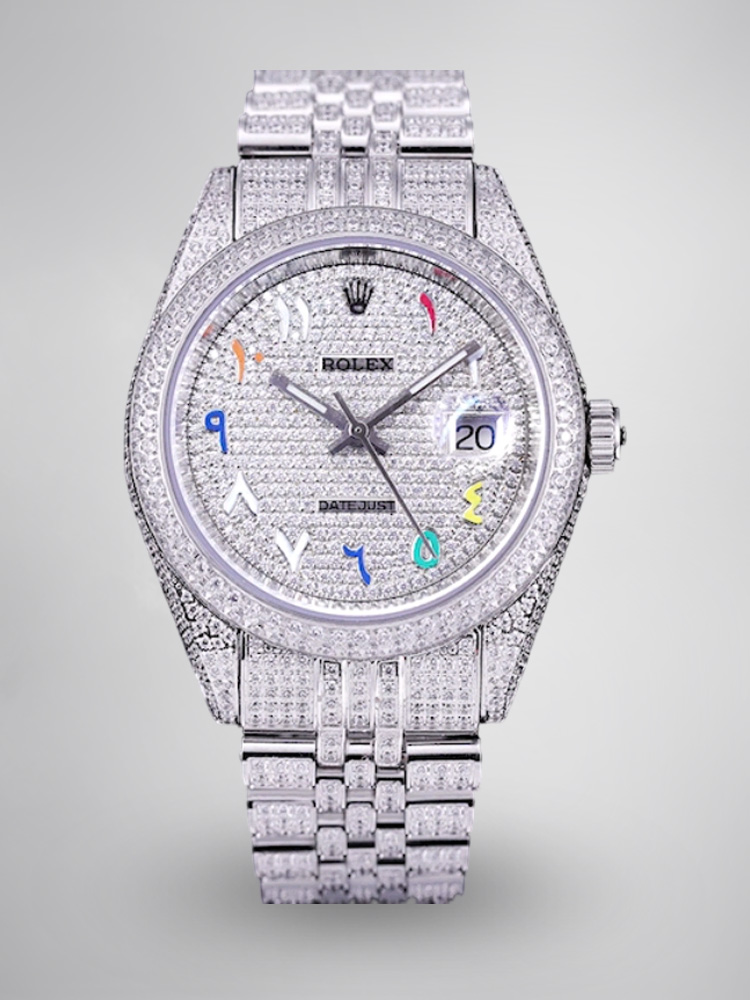 Montre Rolex Datejust Réplique 36mm cadran diamant arc en ciel arabe