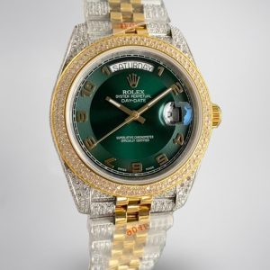 Montre Rolex Day-Date Réplique 36 cadran diamant dégradé vert or