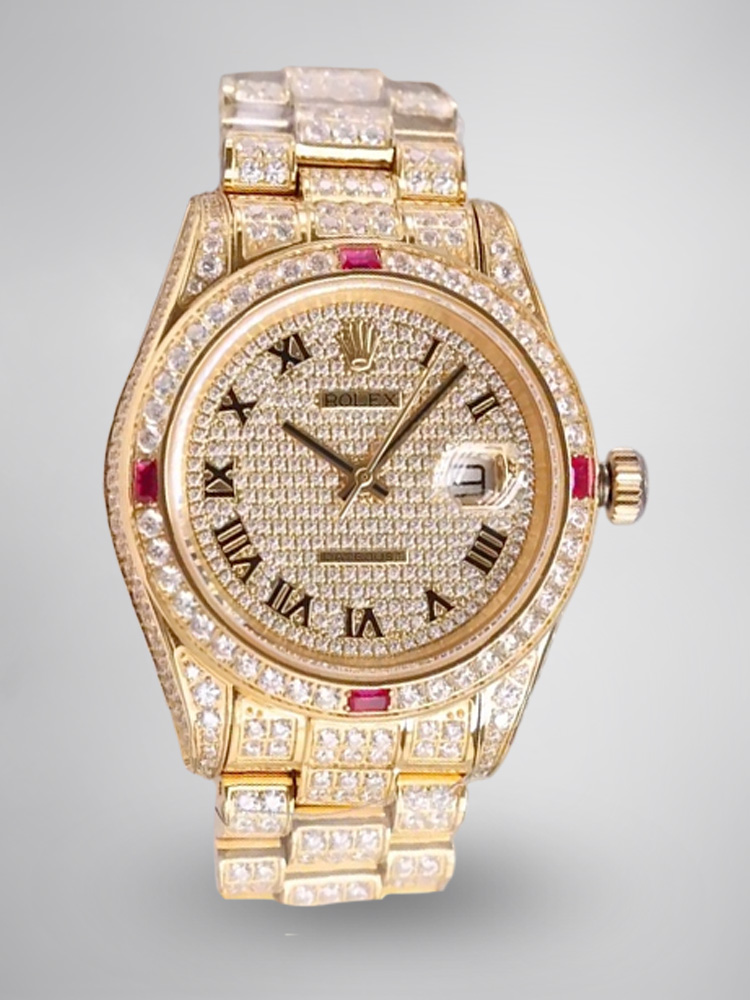Montre Rolex Datejust Réplique 41mm en acier inoxydable or et diamants