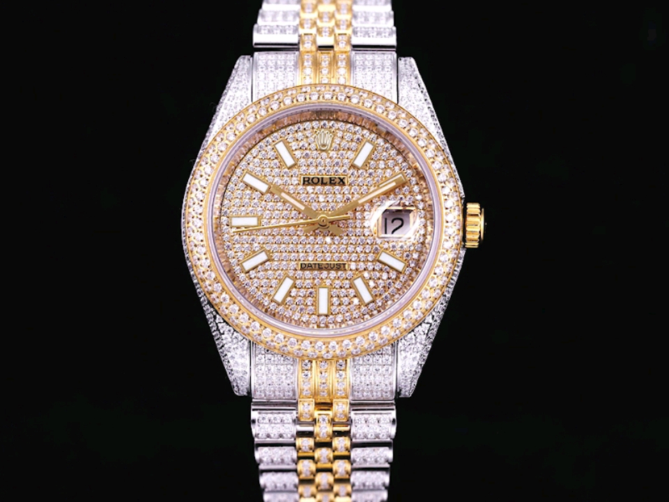 Montre Rolex Datejust Réplique 41mm cadran tout en diamants en or rose – Image 2