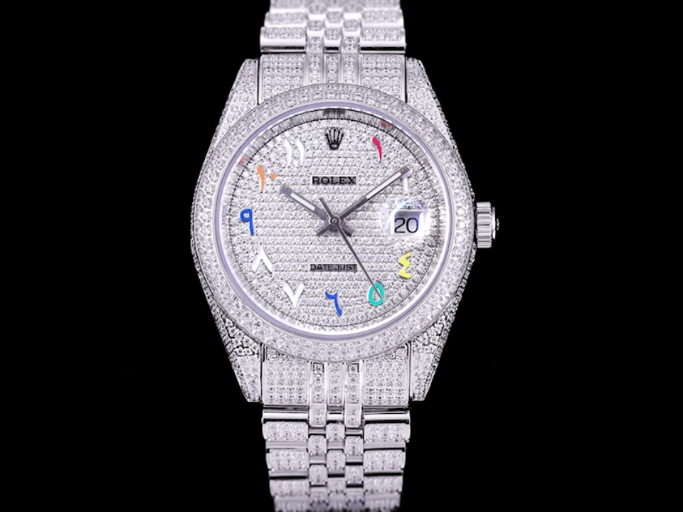 Montre Rolex Datejust Réplique 36mm cadran diamant arc en ciel arabe – Image 2