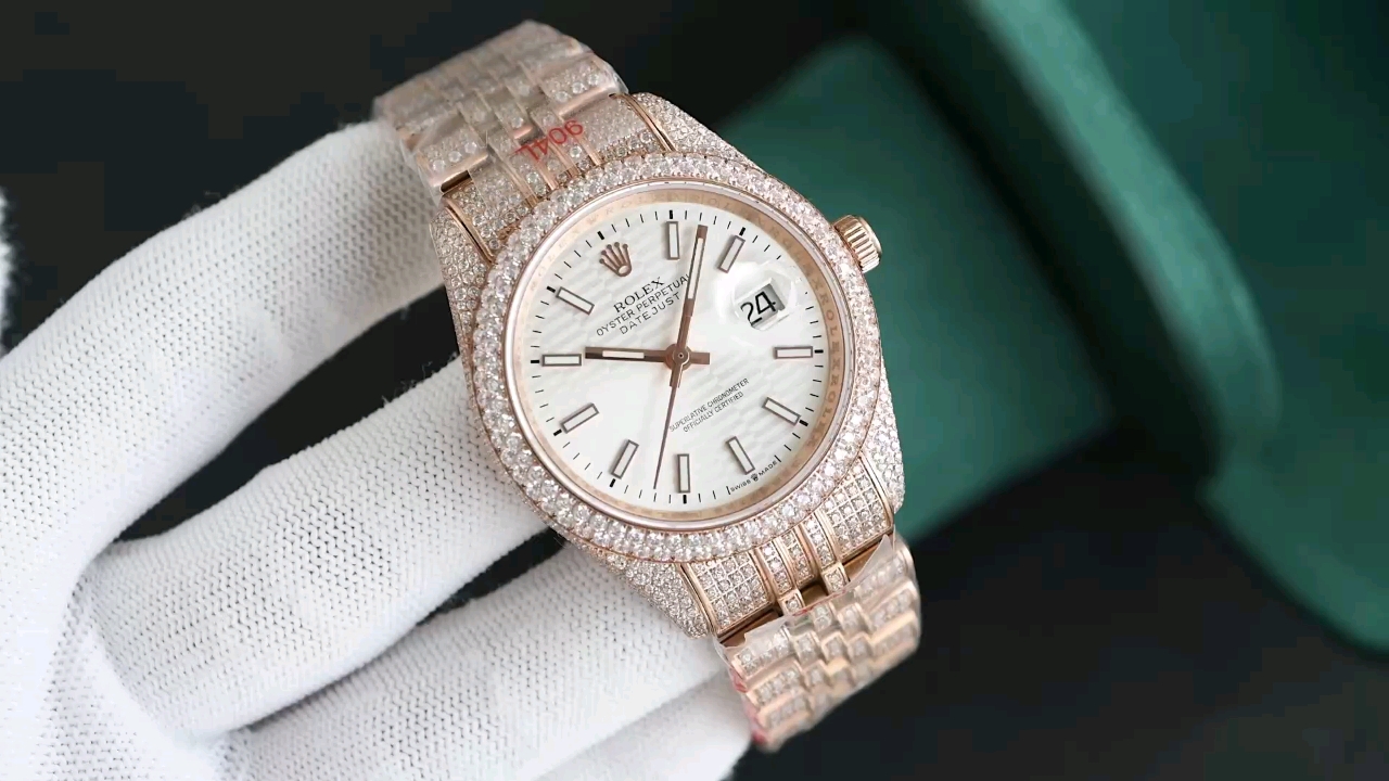 Montre Rolex Oyster-Perpetual Datejust Réplique Or rose Ciel étoilé Cadran blanc – Image 2