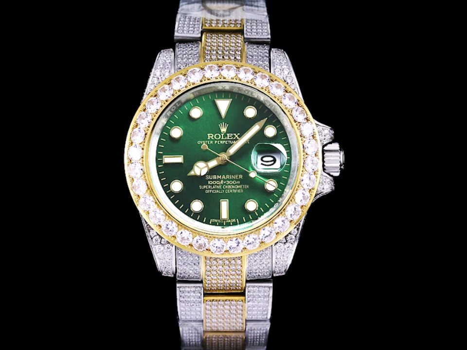 Montre Rolex Submariner Réplique 41mm bicolore or cadran émeraude acier inoxydable – Image 2