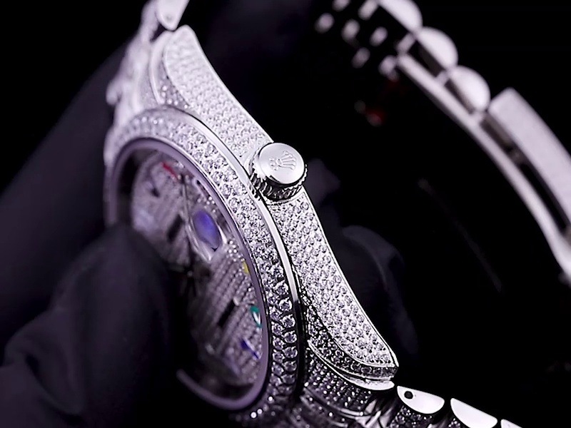 Montre Rolex Datejust Réplique 36mm cadran diamant arc en ciel arabe – Image 4
