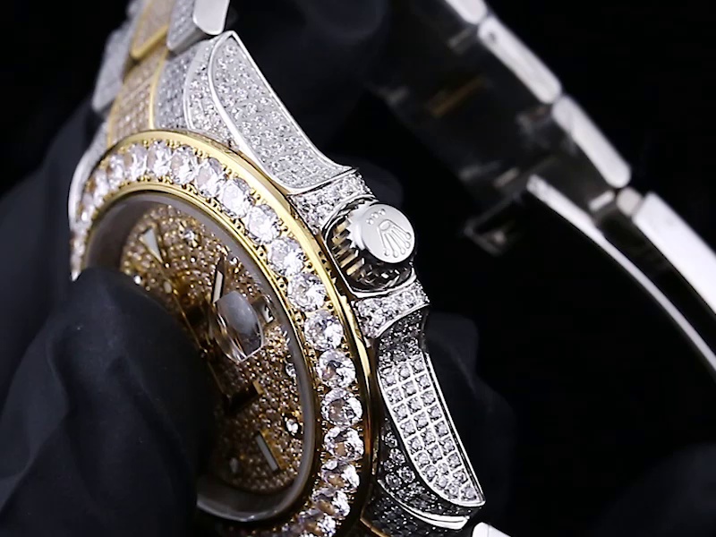 Montre Rolex Submariner Réplique 42mm cadran or ciel étoilé et diamants – Image 4
