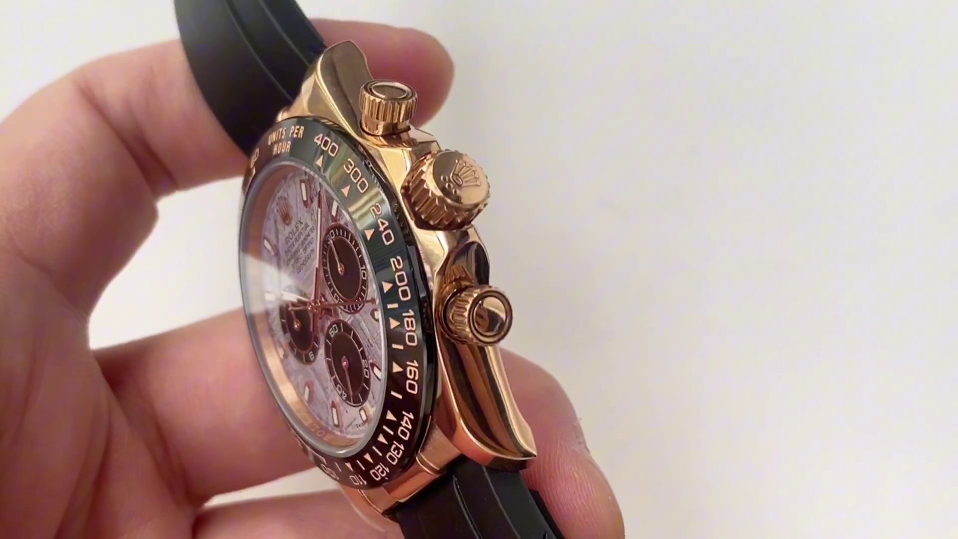 Montre Rolex Daytona Réplique 116515LN Cadran Météorite Oysterflex Or Rose – Image 3
